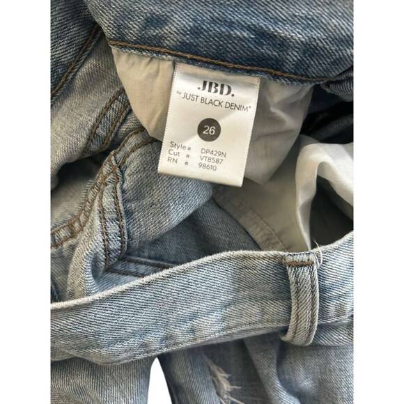 JBD High Rise Cropped Blue Denim Jeans Womens Size 26 Relaxed Boyfriend - Picture 6 of 6
